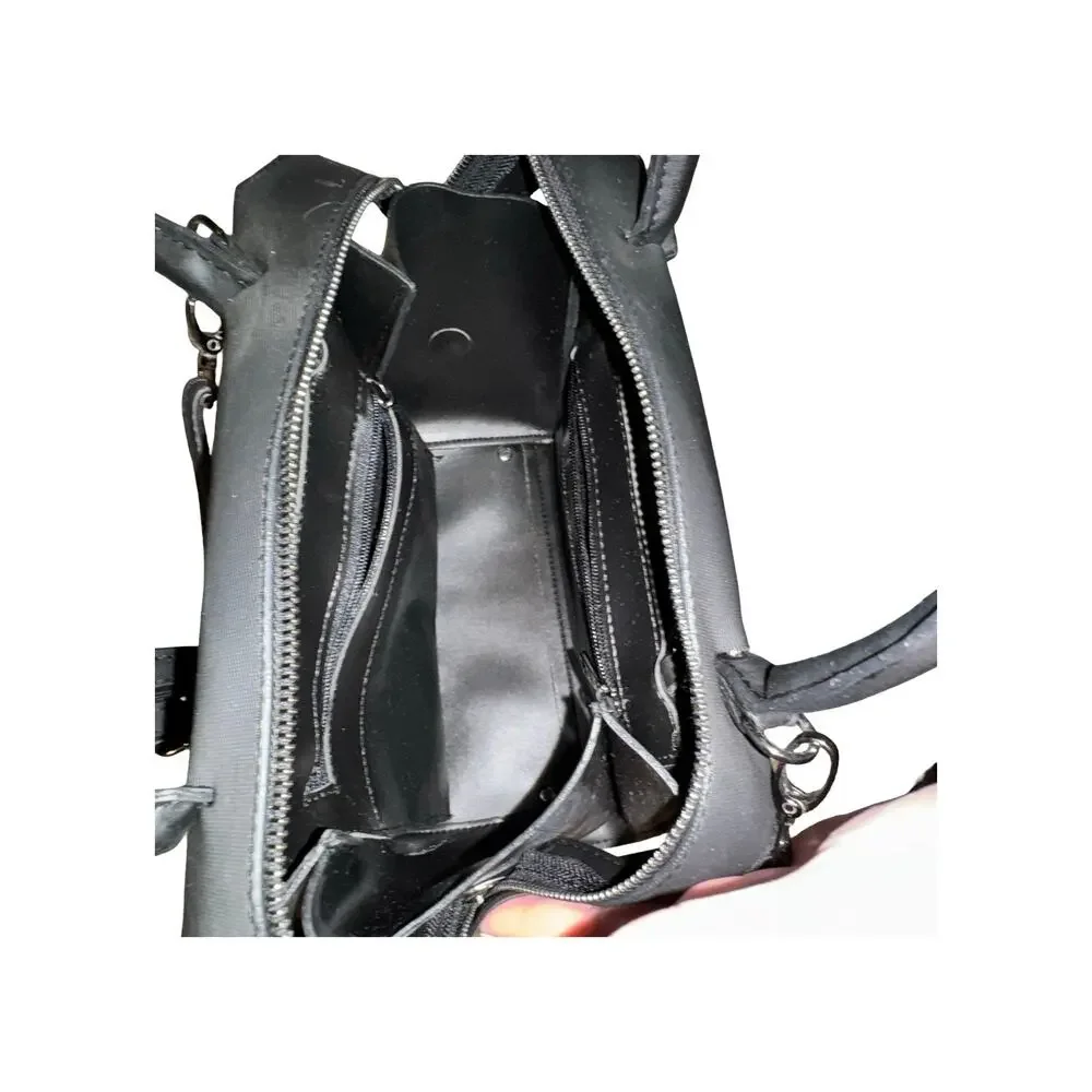 Cressberry Black Satchel Handbag With Removable Crossbody Strap Gunmetal Harware